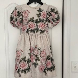 Monnalisa dress floral roses Easter Dress size 10 worn once